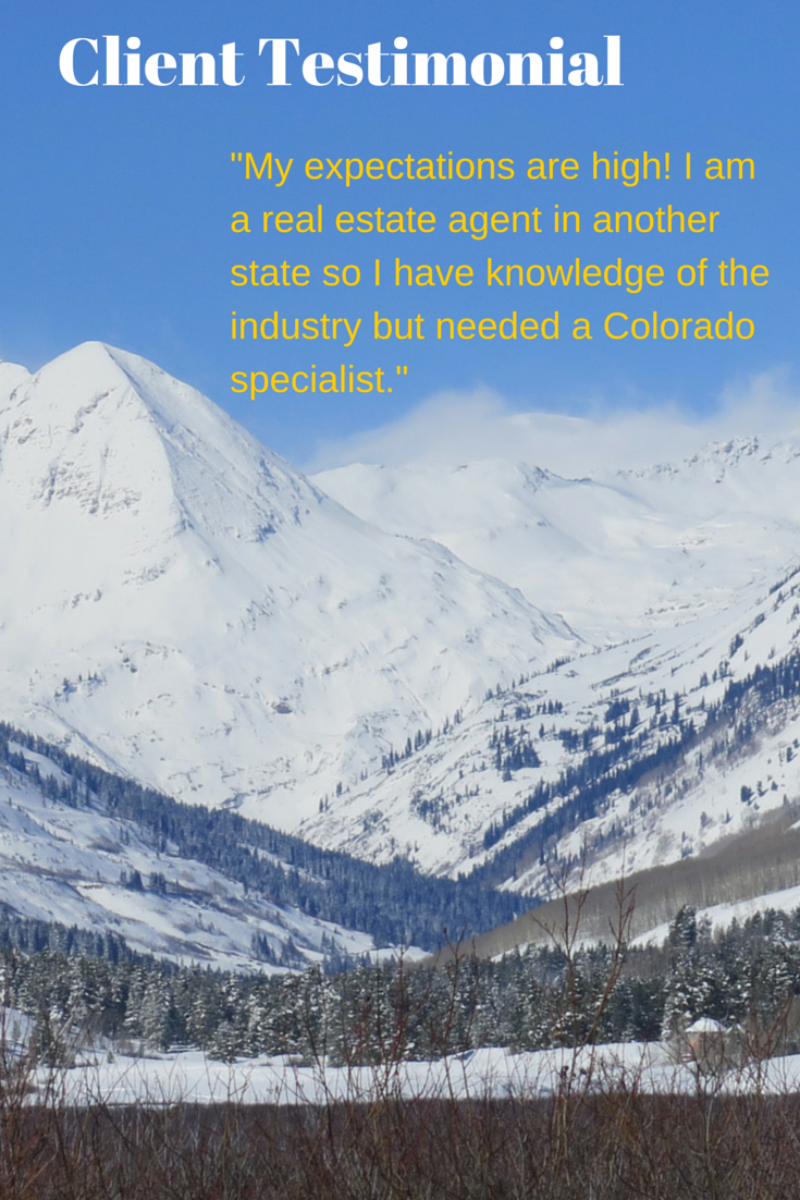 crested butte real estate client testimonial