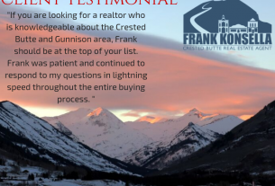 crested butte real estate client testimonial for Frank Konsella